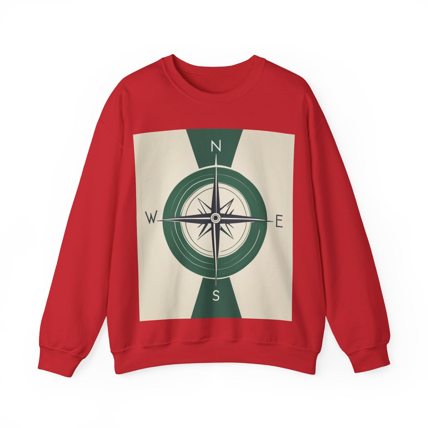 boostlete-iron-intent-icon-compass-soft-blueprint-0614 — Unisex Heavy Blend Crewneck (G18000)