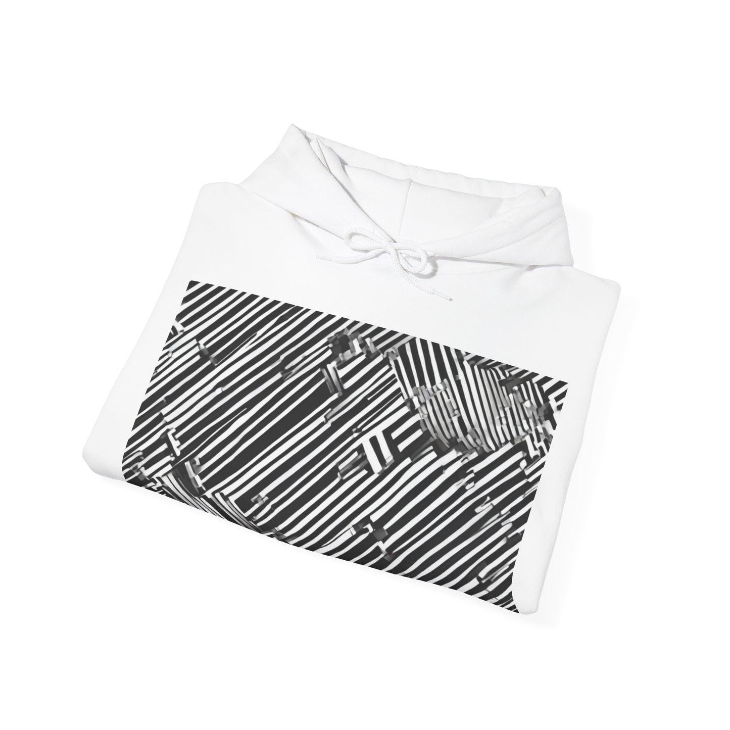 boostlete-mile-by-mile-pattern-barcode-monoline-0059 — Unisex Heavy Blend Hooded Sweatshirt (Gildan)