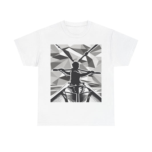 boostlete-am-crew-scene-rower-outline-geometric-0060 — Unisex Heavy Cotton Tee (Gildan 5000)