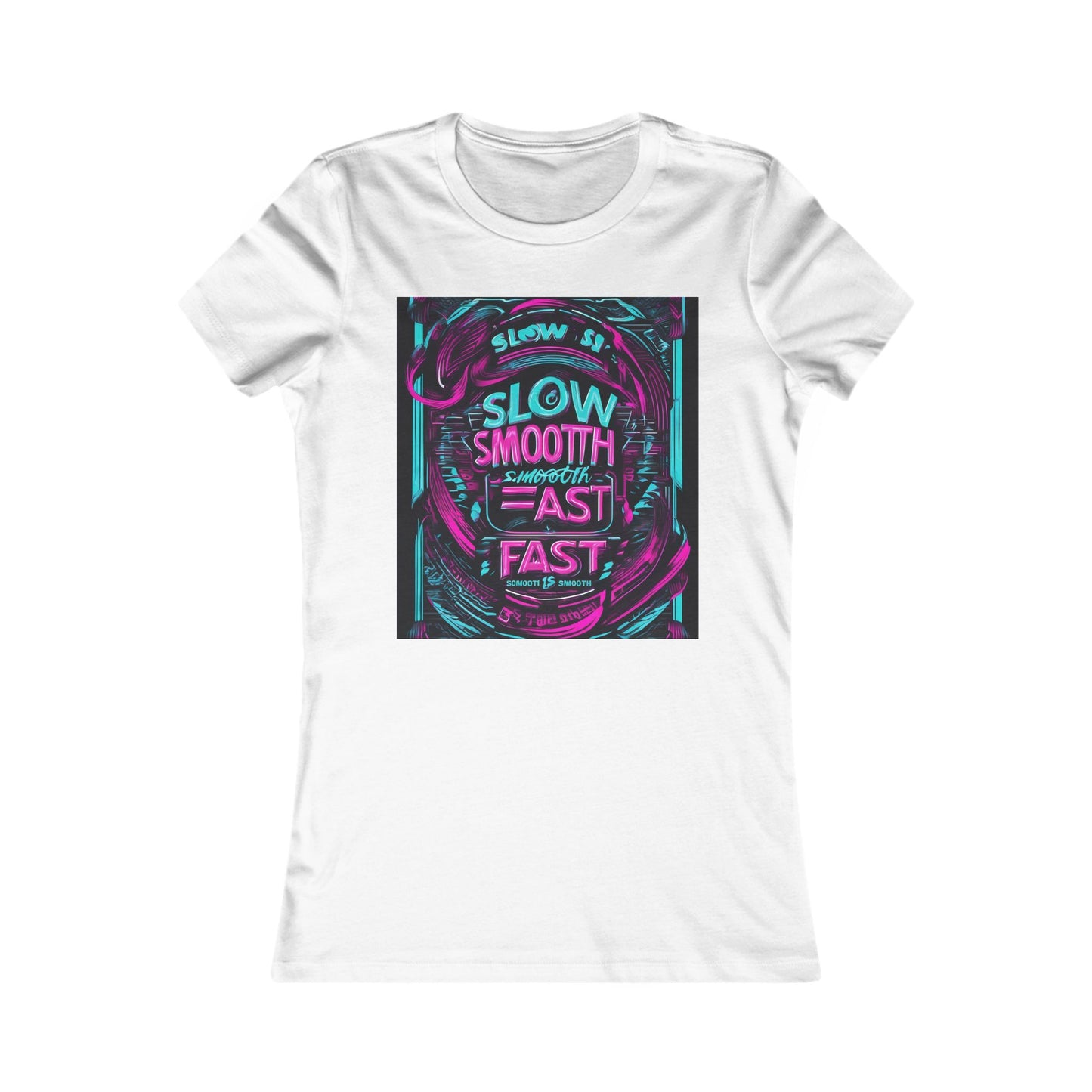 boostlete-recovery-progress-type-slow-is-smooth-smooth-is-fast-banner-engraved-0181 — Women's Favorite Tee (B+C 6004)