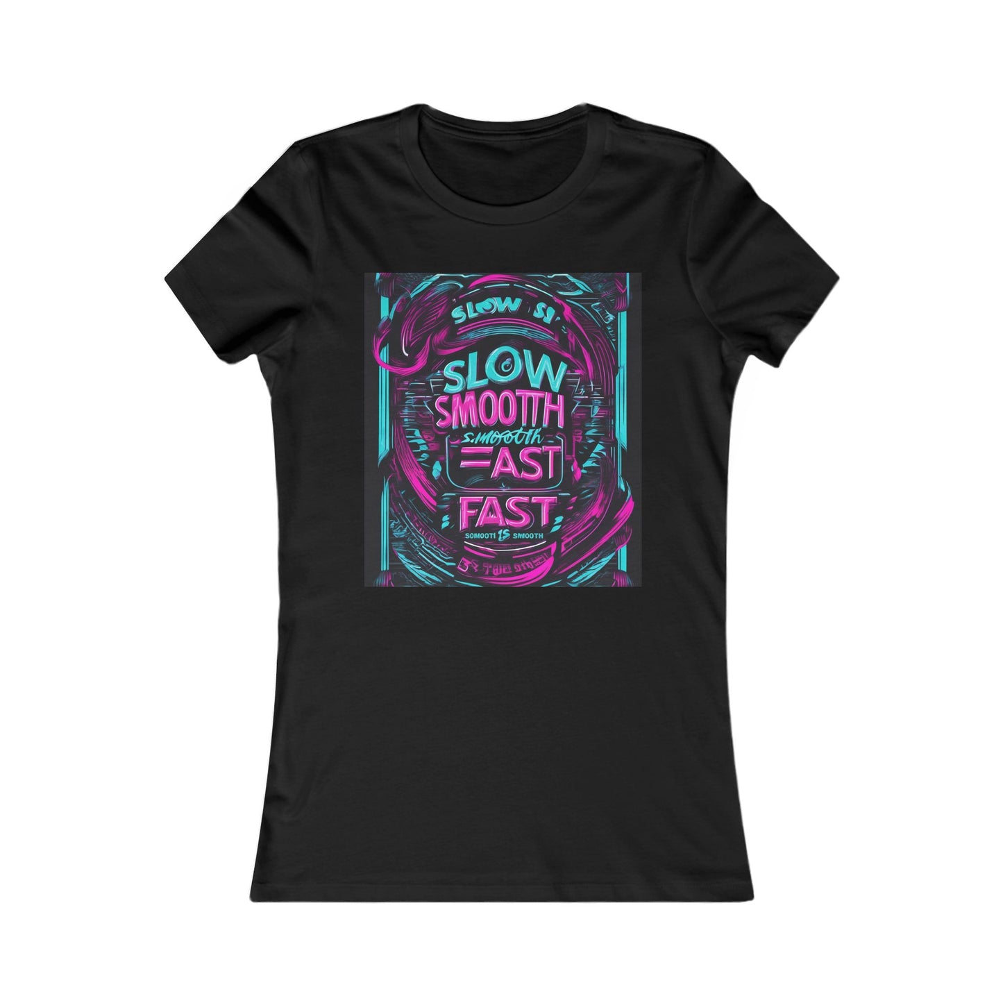 boostlete-recovery-progress-type-slow-is-smooth-smooth-is-fast-banner-engraved-0181 — Women's Favorite Tee (B+C 6004)