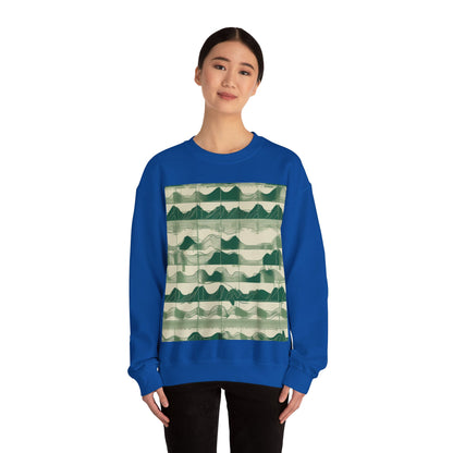boostlete-mile-by-mile-pattern-audio-blueprint-0971 — Unisex Heavy Blend Crewneck (G18000)