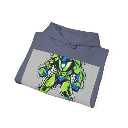 boostlete-quiet-power-type-boost-mode-on-outline-over-solid-modern-0741 — Unisex Heavy Blend Hoodie (G18500)