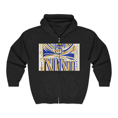 boostlete-boost-mode-type-earned-not-given-outline-over-solid-line-art-0005 — Unisex Heavy Blend Full-Zip Hooded Sweatshirt