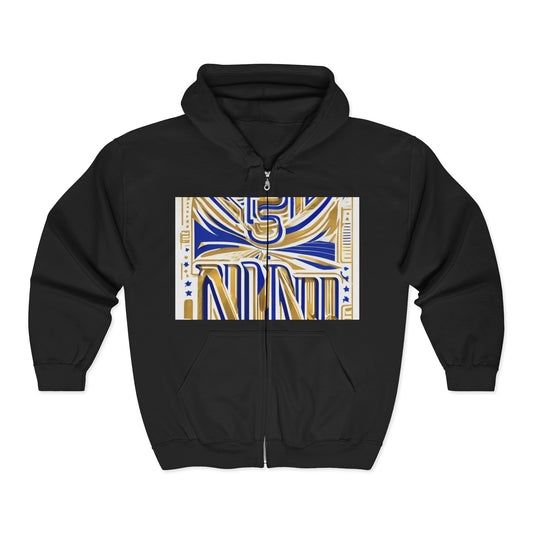 boostlete-boost-mode-type-earned-not-given-outline-over-solid-line-art-0005 — Unisex Heavy Blend Full-Zip Hooded Sweatshirt