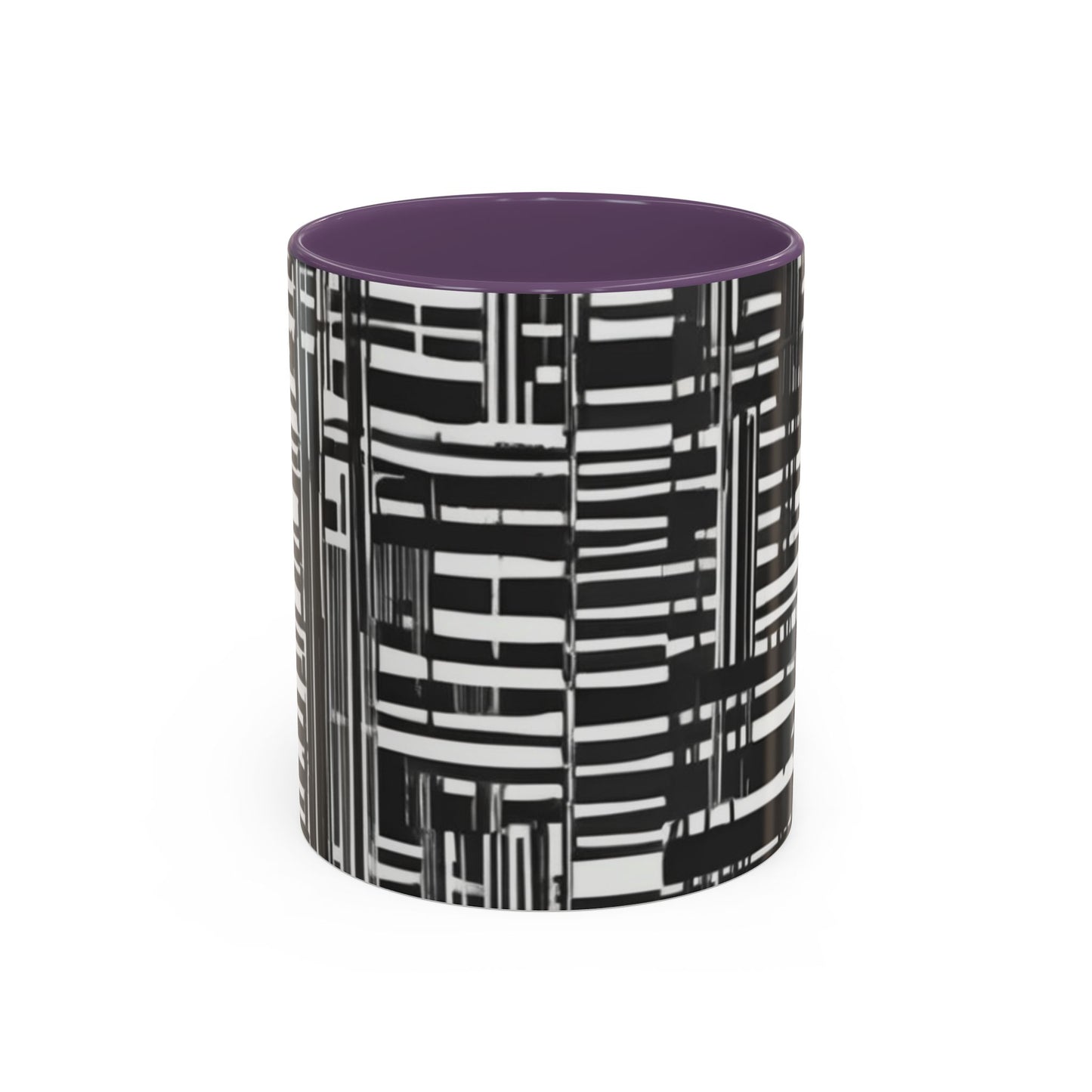 boostlete-iron-intent-pattern-barcode-line-art-0599 — Accent Mug 11/15oz