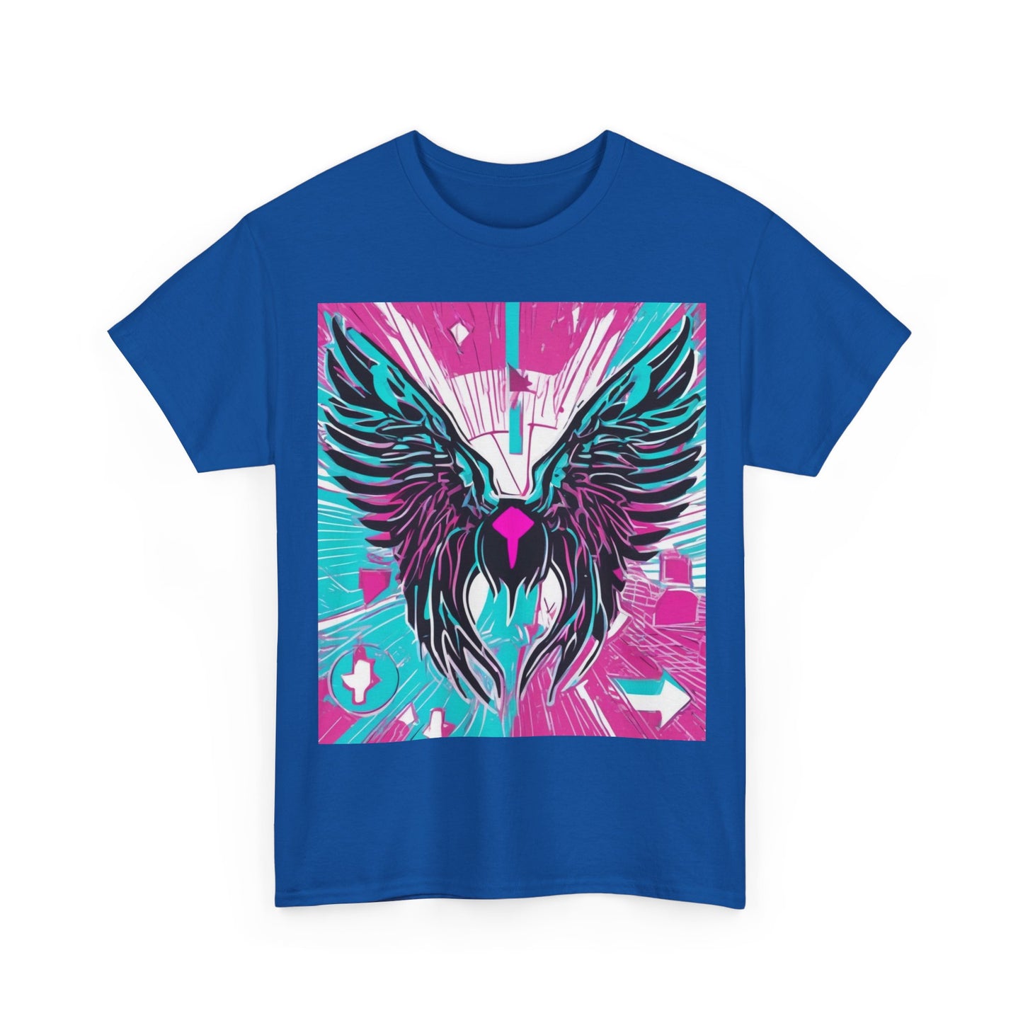 boostlete-am-crew-icon-wings-outline-line-art-0282 — Unisex Heavy Cotton Tee (Gildan 5000)