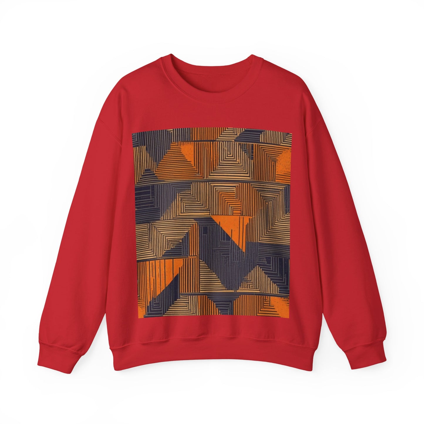 boostlete-field-day-pattern-stair-steps-geometric-0055 — Unisex Heavy Blend Crewneck Sweatshirt (Gildan)
