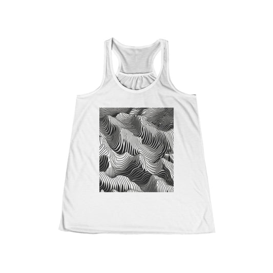 boostlete-field-day-pattern-topographic-isometric-0211 — Women's Flowy Racerback Tank (B+C 8800)