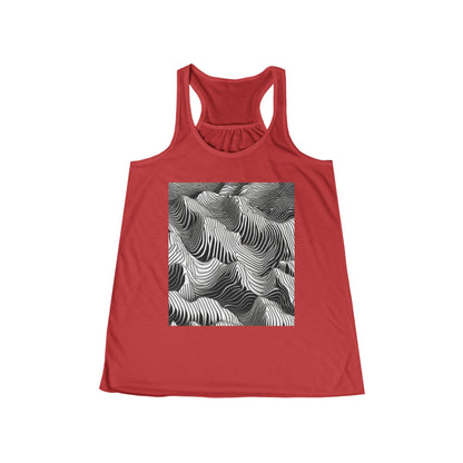 boostlete-field-day-pattern-topographic-isometric-0211 — Women's Flowy Racerback Tank (B+C 8800)
