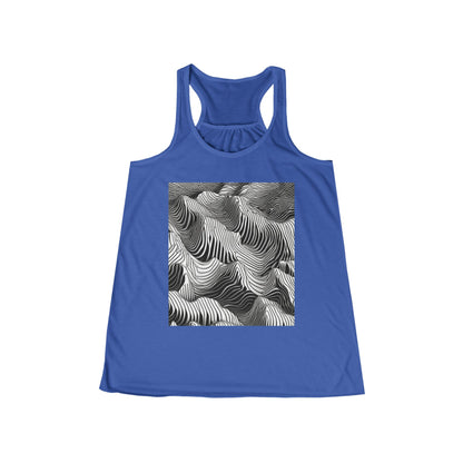 boostlete-field-day-pattern-topographic-isometric-0211 — Women's Flowy Racerback Tank (B+C 8800)