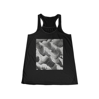 boostlete-field-day-pattern-topographic-isometric-0211 — Women's Flowy Racerback Tank (B+C 8800)