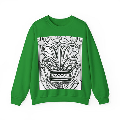 boostlete-boost-mode-icon-crown-offset-line-art-0190 — Unisex Heavy Blend Crewneck Sweatshirt (Gildan)