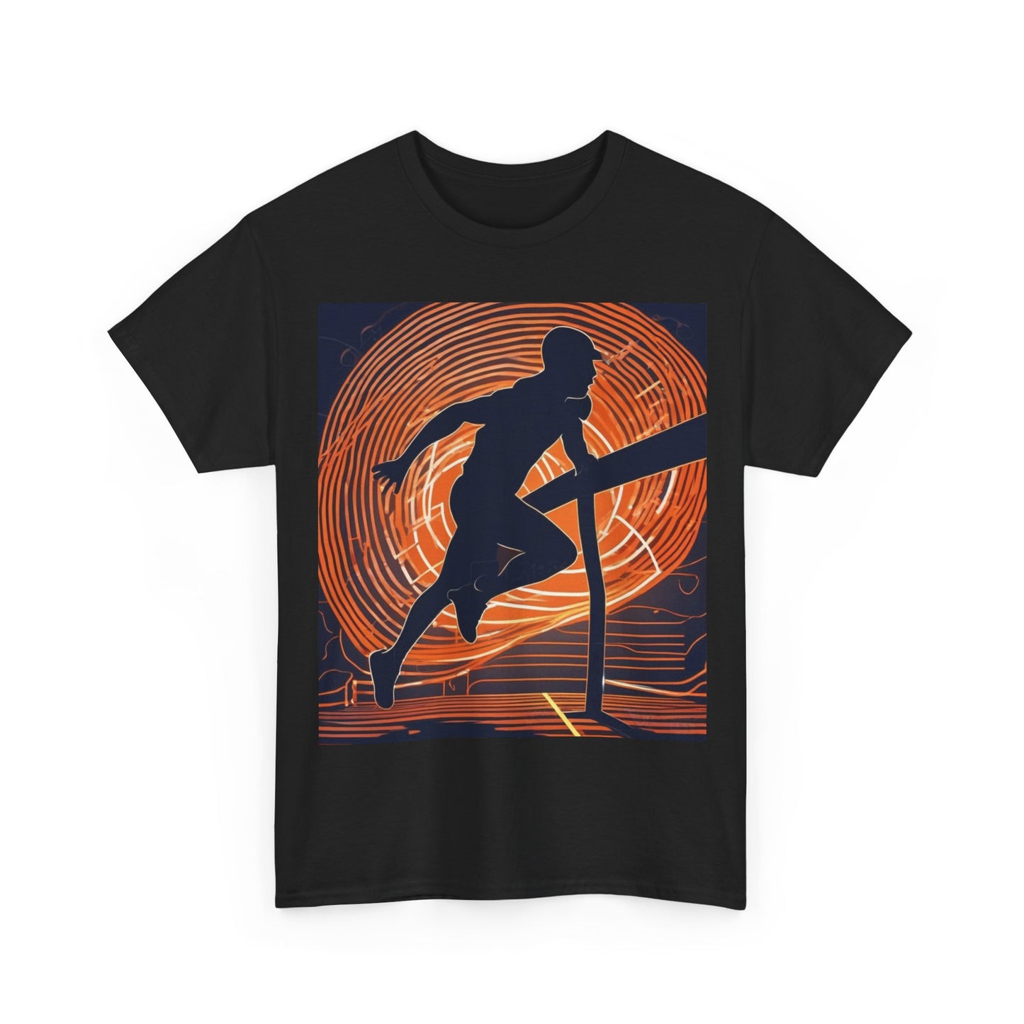 boostlete-iron-intent-scene-hurdler-neon-modern-0264 — Unisex Heavy Cotton Tee (Gildan 5000)