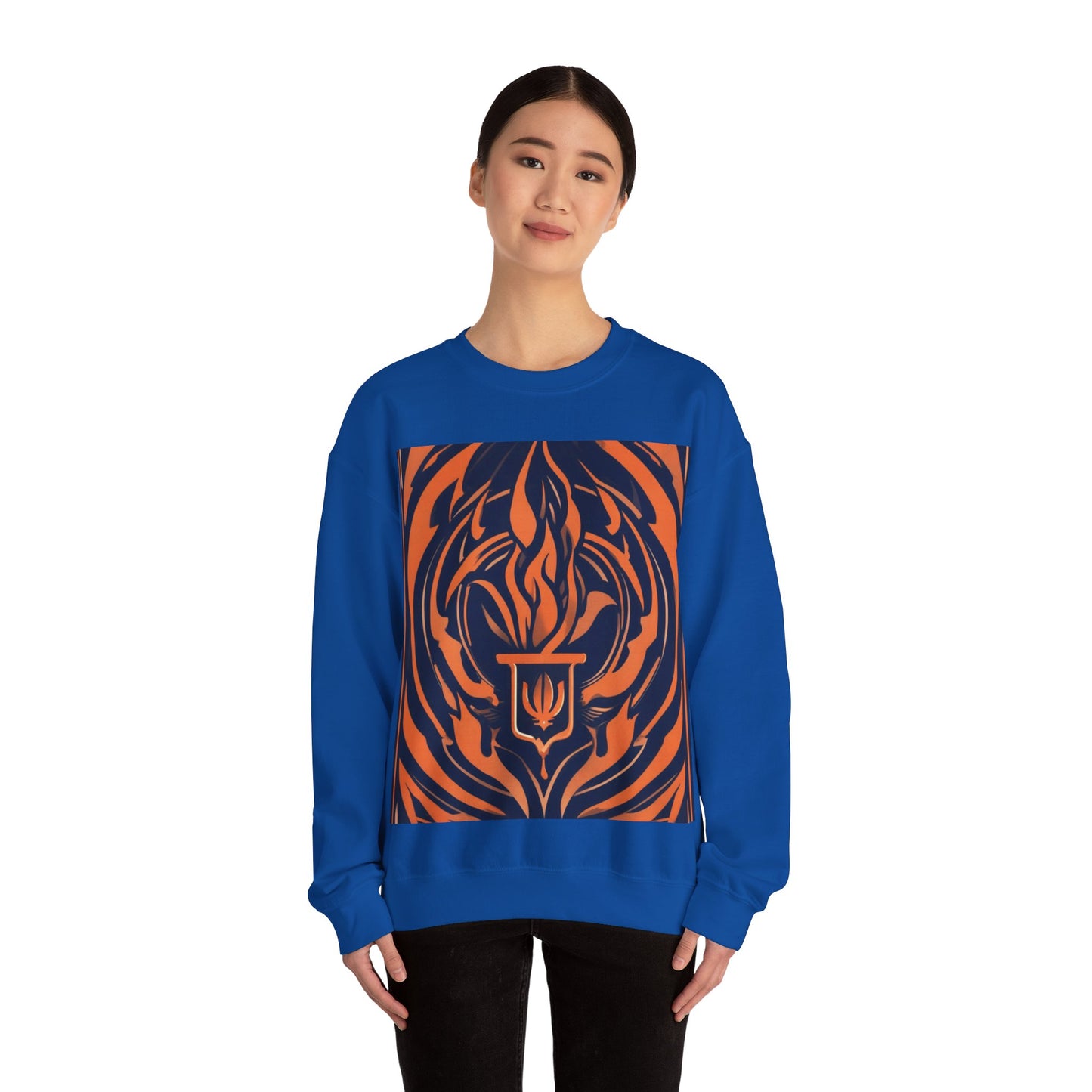 boostlete-quiet-power-icon-flame-duotone-athletic-0158 — Unisex Heavy Blend Crewneck Sweatshirt (Gildan)