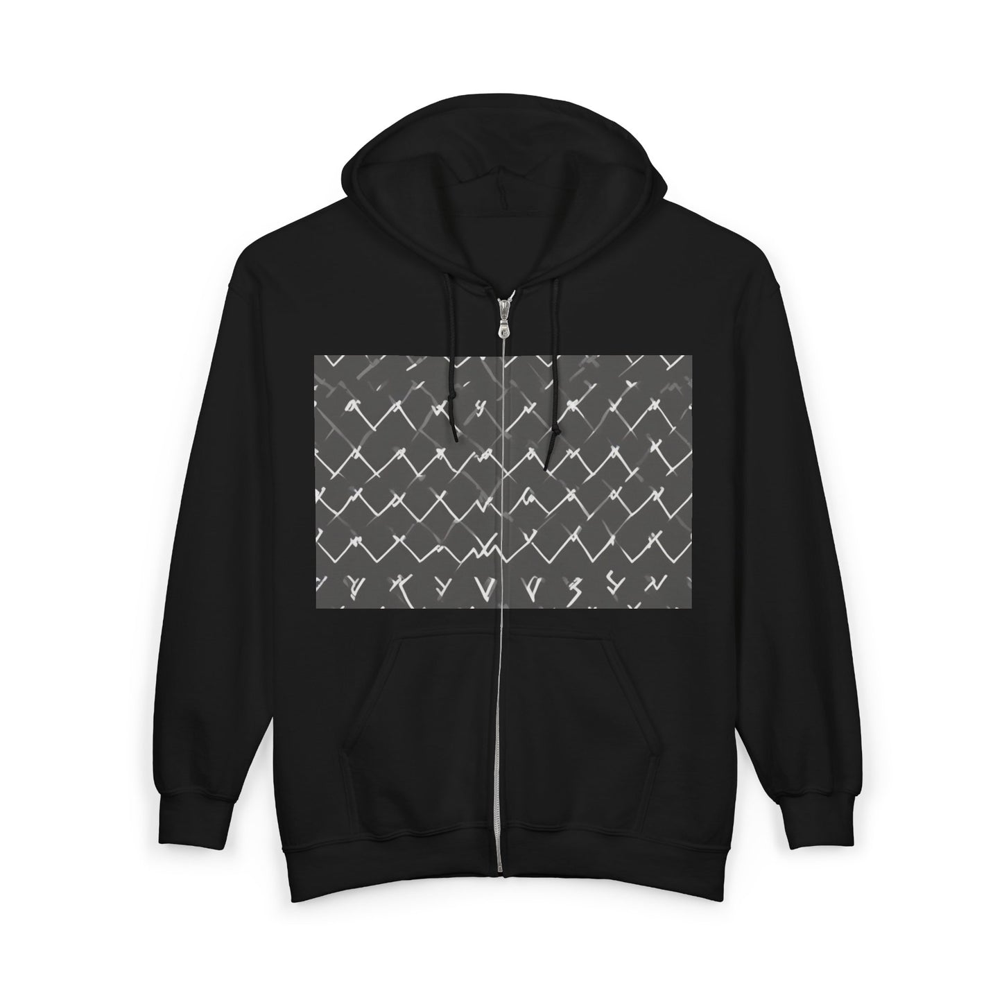 boostlete-am-crew-pattern-ekg-bold-0047 — Unisex Heavy Blend Full-Zip Hooded Sweatshirt