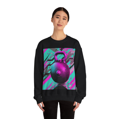 boostlete-mile-by-mile-scene-kettlebell-3d-monoline-1364 — Unisex Heavy Blend Crewneck (G18000)