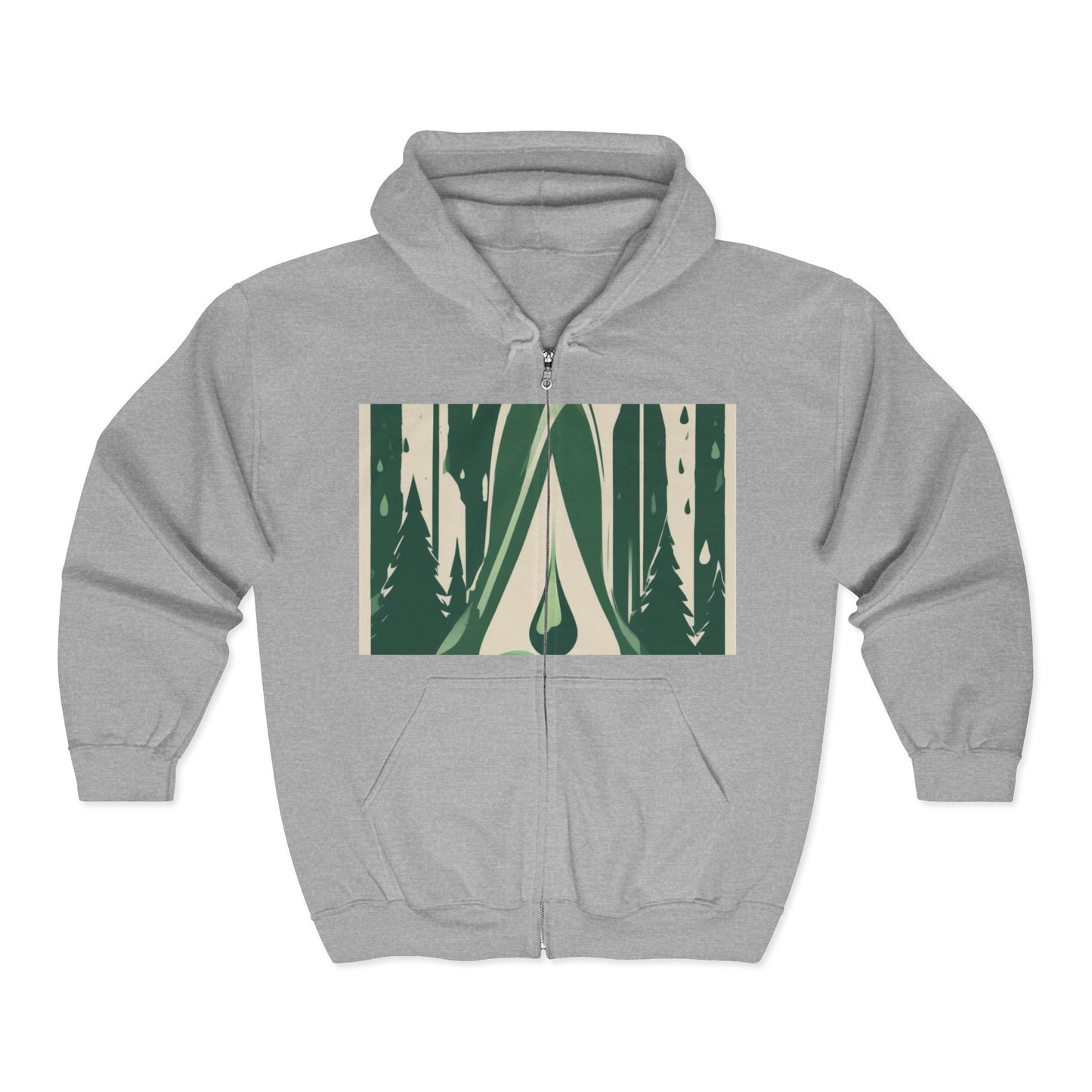 boostlete-quiet-power-icon-water-glitch-retro-0186 — Unisex Heavy Blend Full-Zip Hooded Sweatshirt