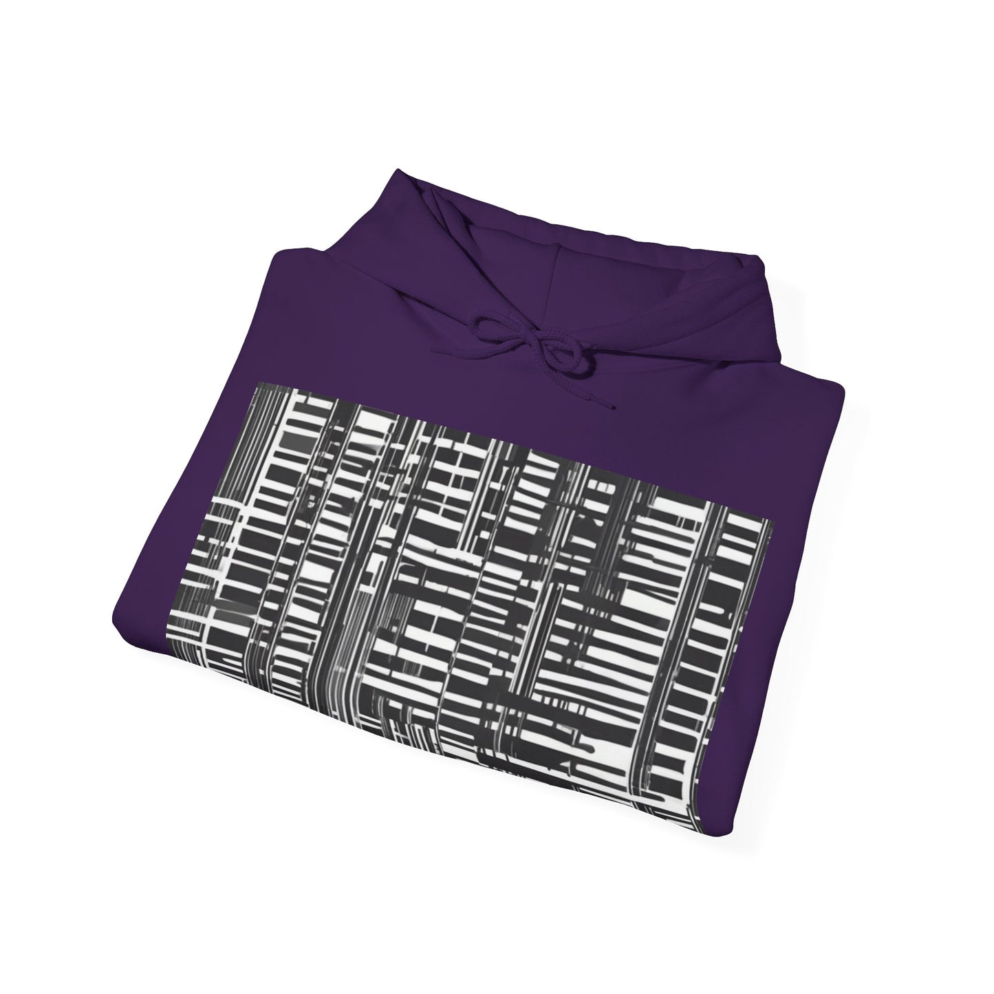 boostlete-iron-intent-pattern-barcode-line-art-0599 — Unisex Heavy Blend Hoodie (G18500)