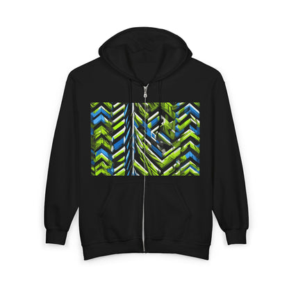 boostlete-rise-grind-pattern-chevron-isometric-0195 — Unisex Heavy Blend Full-Zip Hooded Sweatshirt