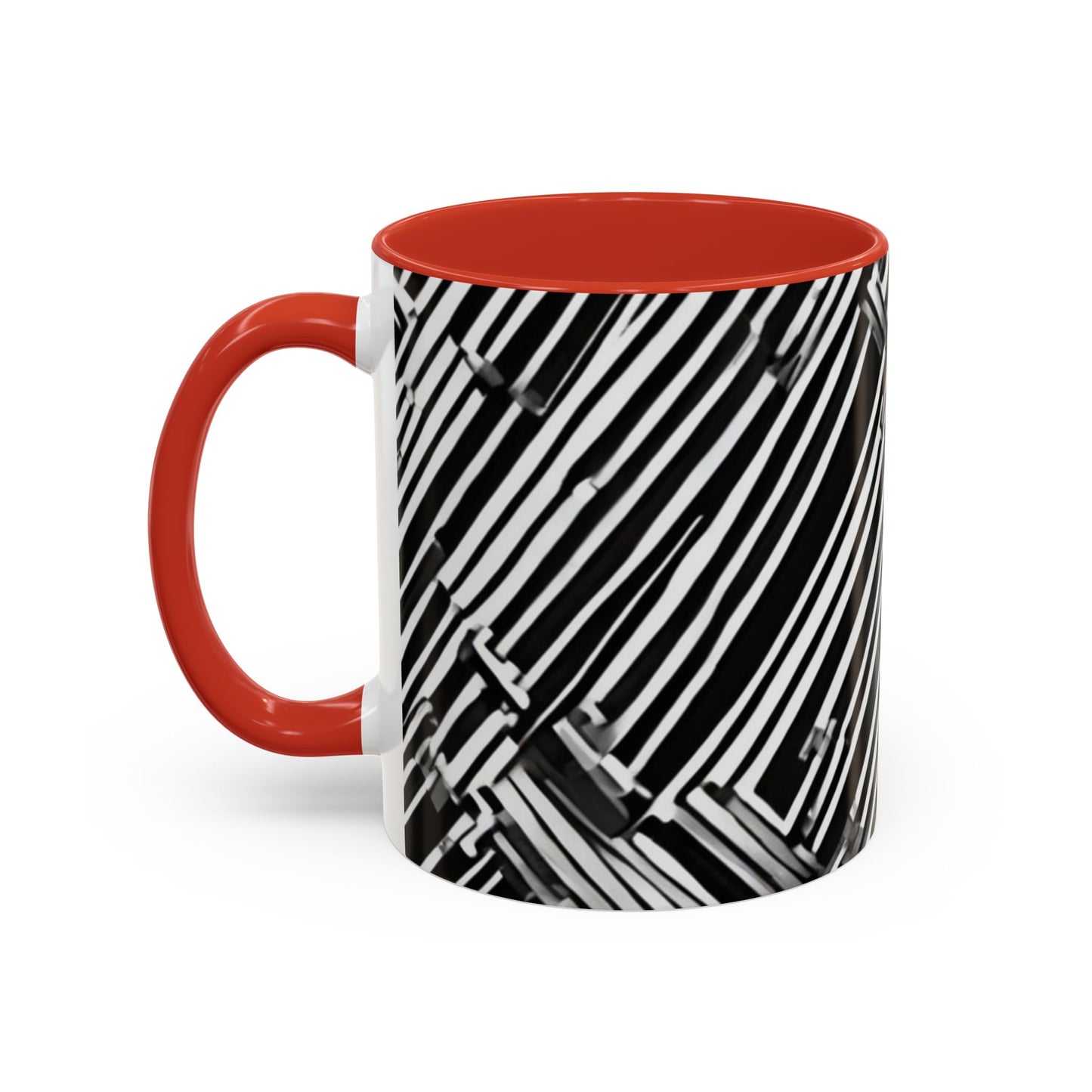 boostlete-mile-by-mile-pattern-barcode-monoline-0059 — Accent Mug 11oz/15oz
