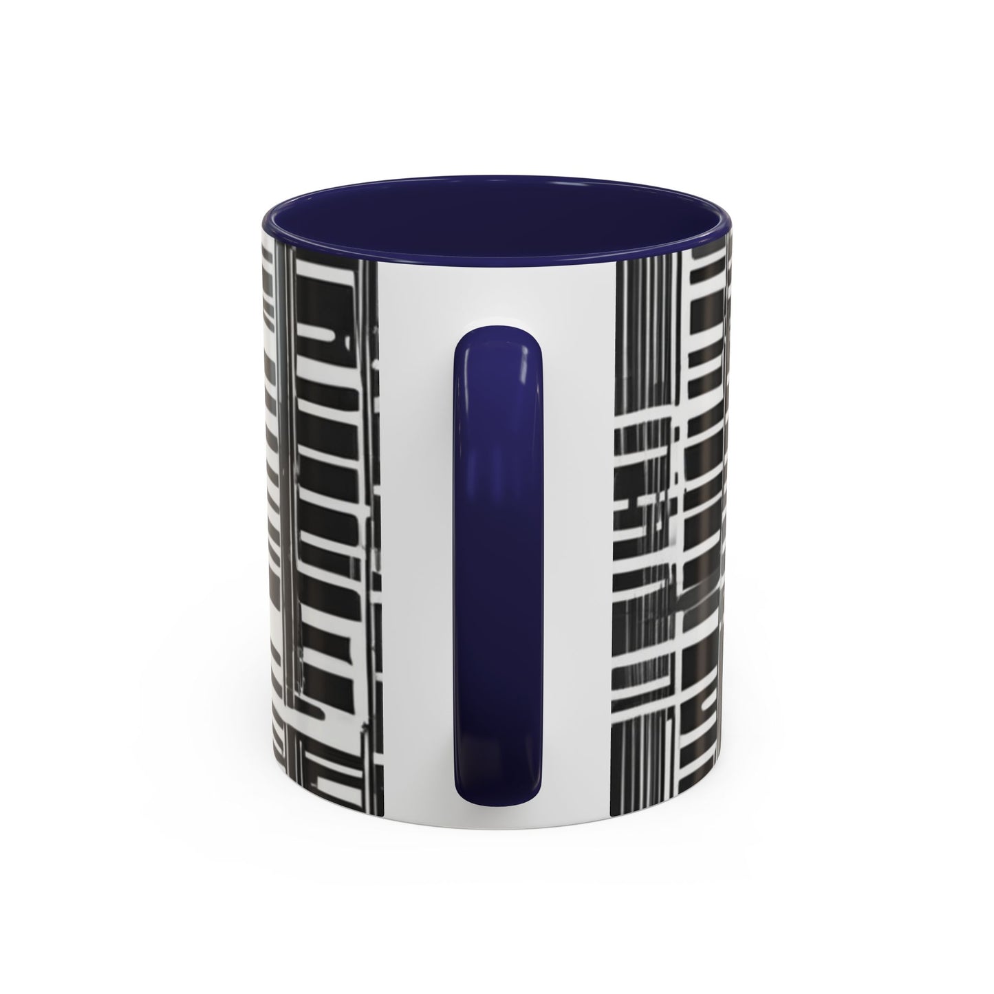 boostlete-iron-intent-pattern-barcode-line-art-0599 — Accent Mug 11/15oz