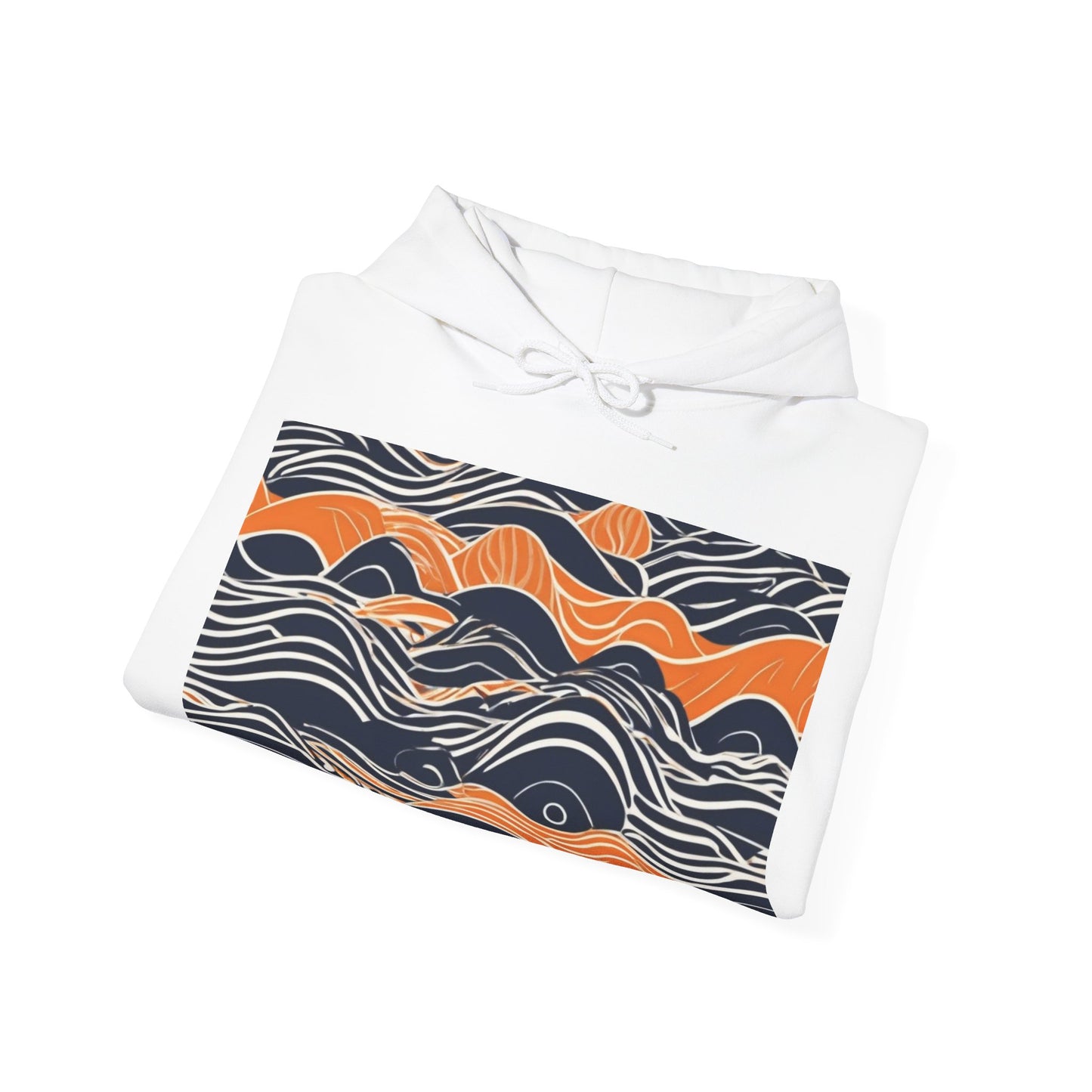 boostlete-iron-intent-type-small-wins-big-waves-outline-over-solid-geometric-0261 — Unisex Heavy Blend Hooded Sweatshirt (Gildan)