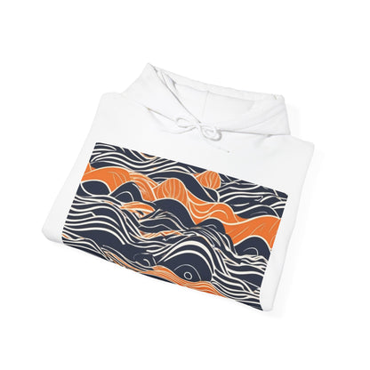 boostlete-iron-intent-type-small-wins-big-waves-outline-over-solid-geometric-0261 — Unisex Heavy Blend Hooded Sweatshirt (Gildan)