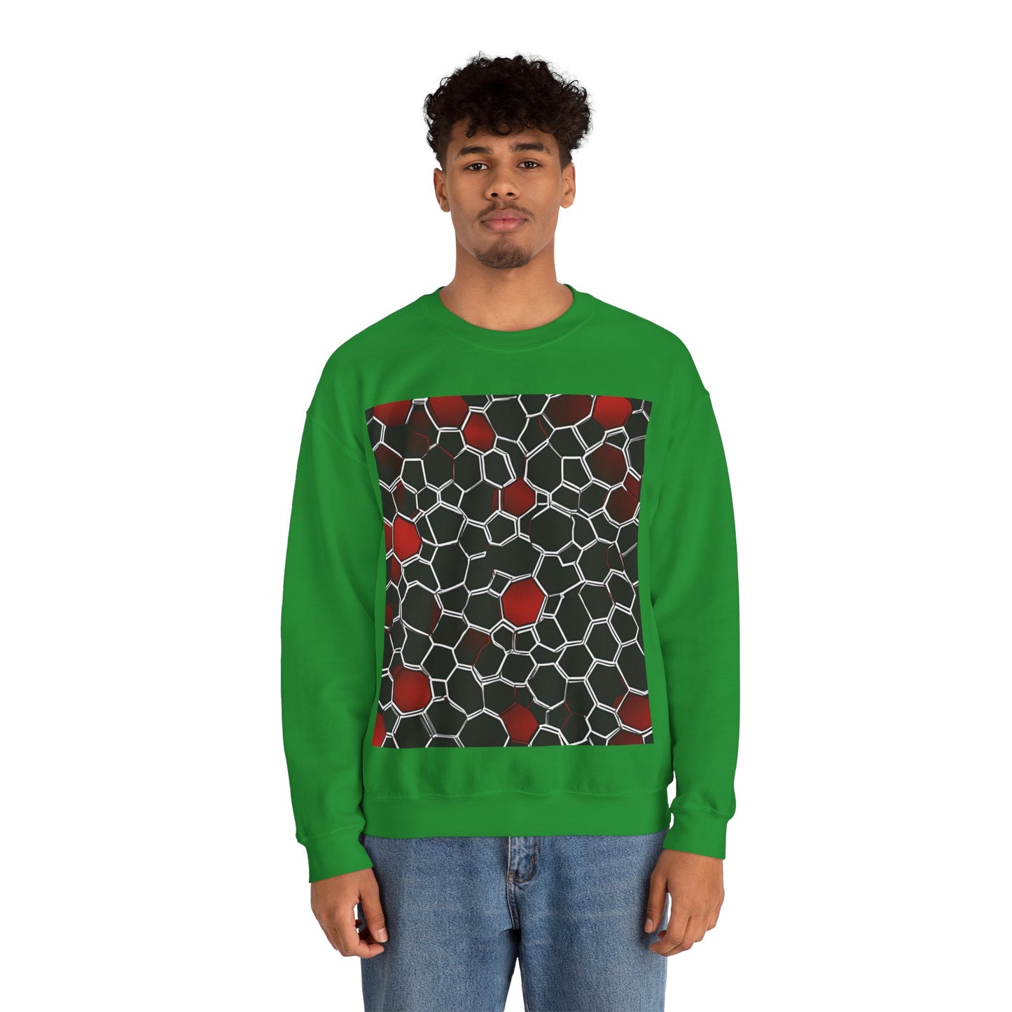 boostlete-quiet-power-pattern-hex-vector-0039 — Unisex Heavy Blend Crewneck (G18000)