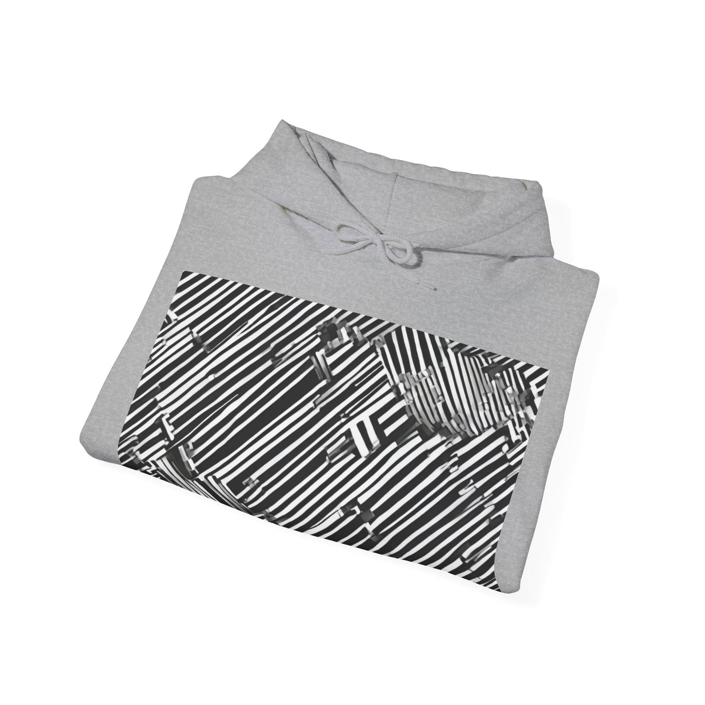 boostlete-mile-by-mile-pattern-barcode-monoline-0059 — Unisex Heavy Blend Hooded Sweatshirt (Gildan)