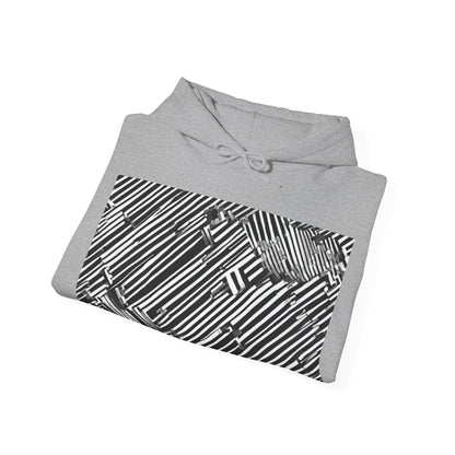 boostlete-mile-by-mile-pattern-barcode-monoline-0059 — Unisex Heavy Blend Hooded Sweatshirt (Gildan)