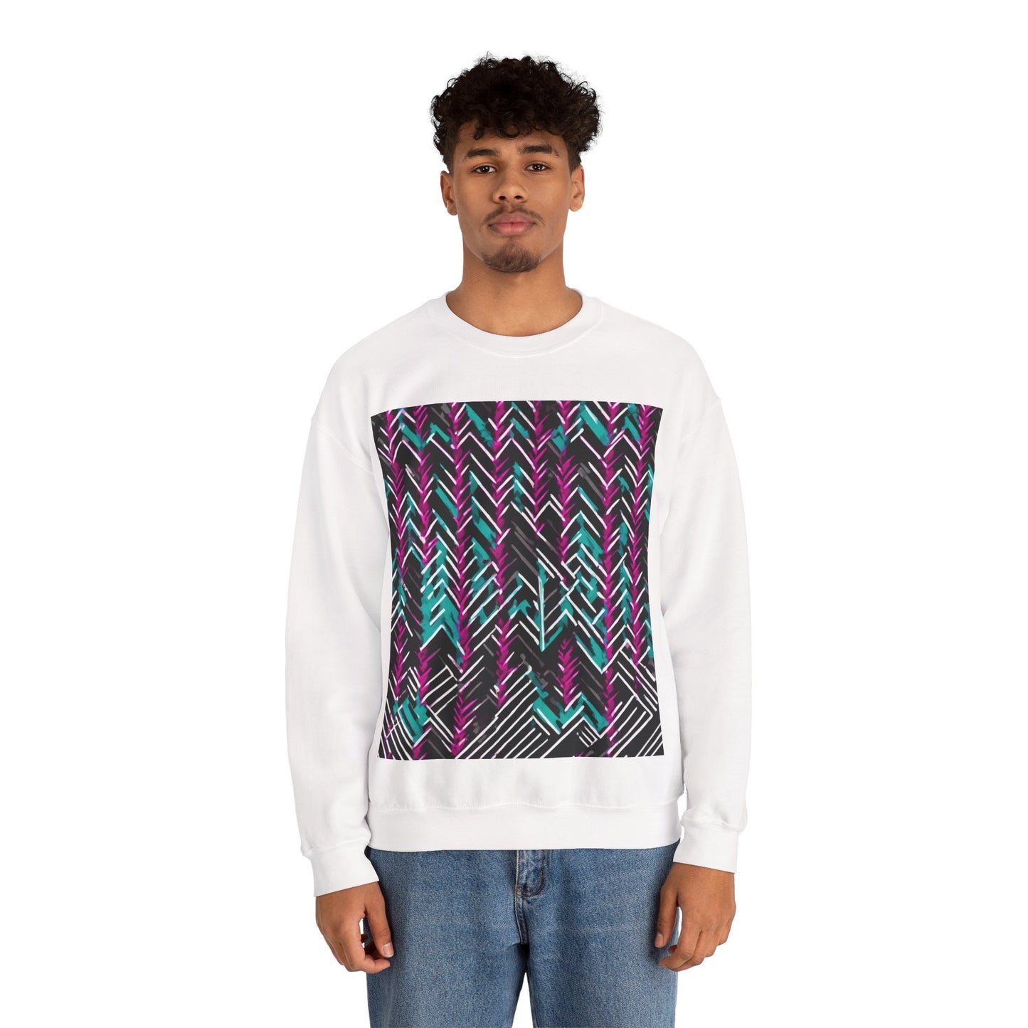boostlete-recovery-progress-pattern-chevron-retro-0243 — Unisex Heavy Blend Crewneck (G18000)