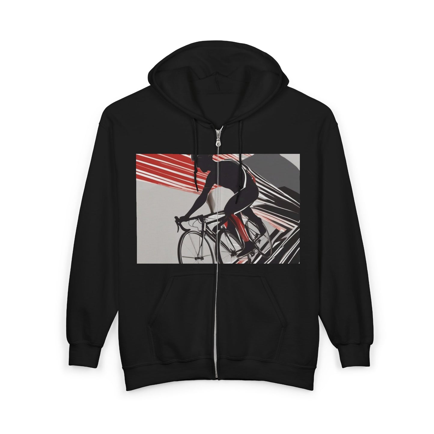 boostlete-boost-mode-scene-cyclist-speed-geometric-0208 — Unisex Heavy Blend Full-Zip Hooded Sweatshirt