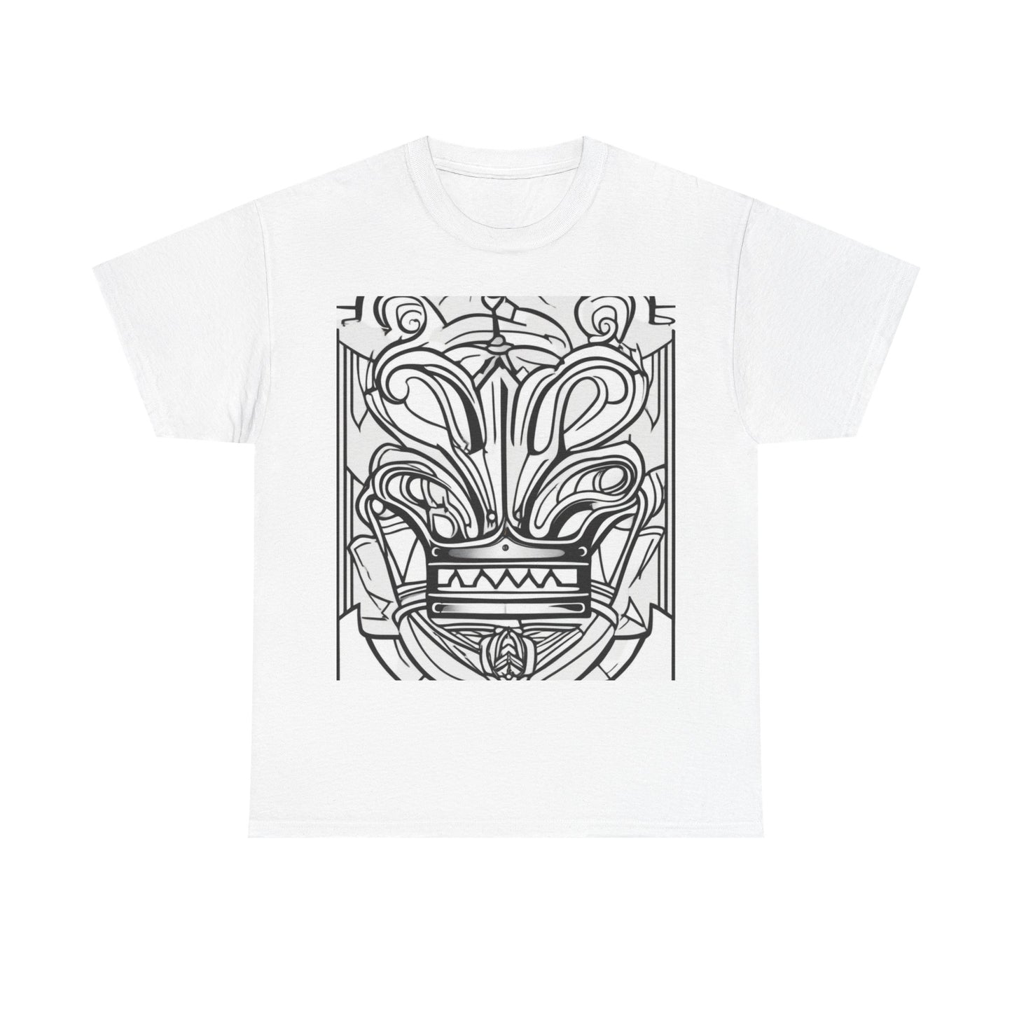 boostlete-boost-mode-icon-crown-offset-line-art-0190 — Unisex Heavy Cotton Tee (Gildan 5000)