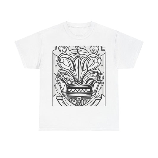 boostlete-boost-mode-icon-crown-offset-line-art-0190 — Unisex Heavy Cotton Tee (Gildan 5000)