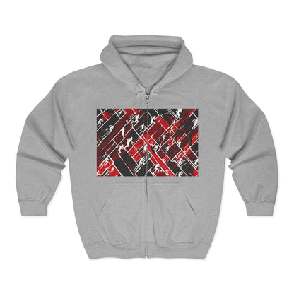 boostlete-pr-season-scene-marathoner-outline-modern-0124 — Unisex Heavy Blend Full-Zip Hooded Sweatshirt