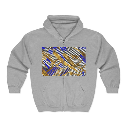 boostlete-boost-mode-pattern-diagonal-monoline-0015 — Unisex Heavy Blend Full-Zip Hooded Sweatshirt