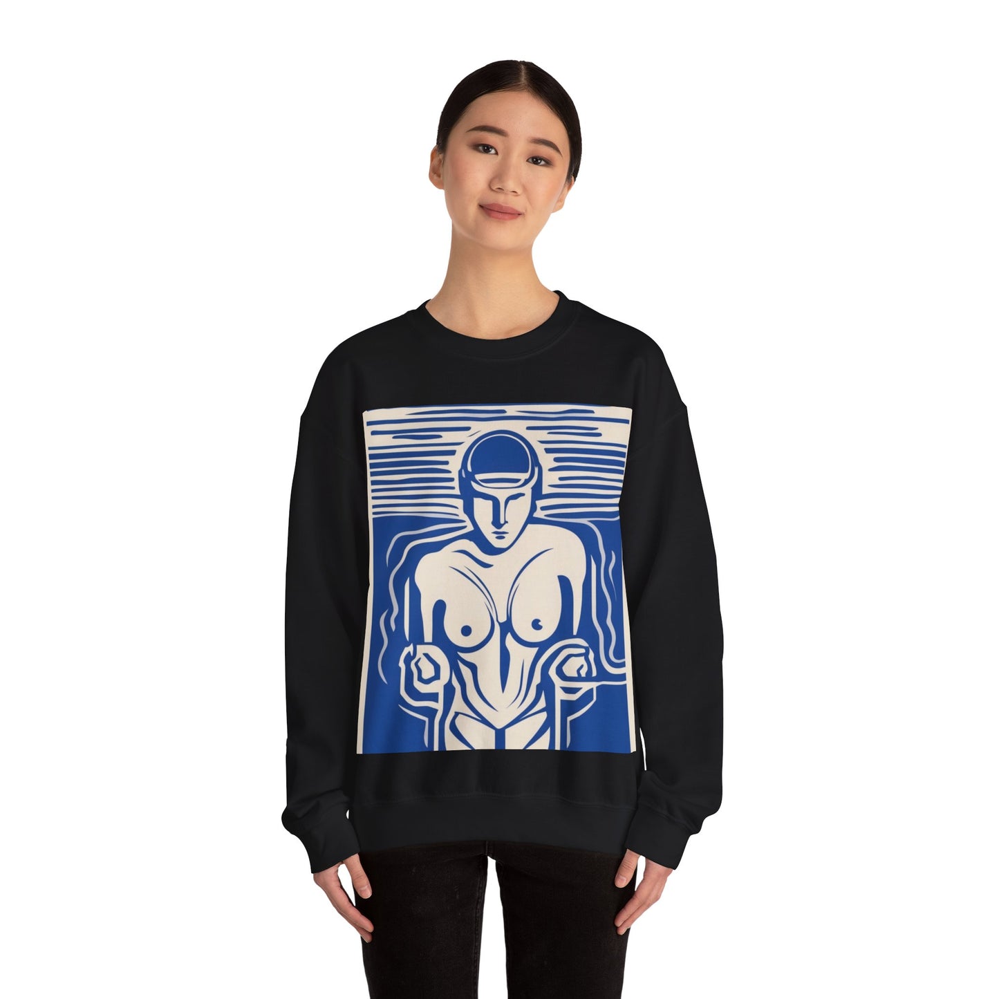 boostlete-boost-mode-icon-swimmer-motion-vector-0062 — Unisex Heavy Blend Crewneck Sweatshirt (Gildan)