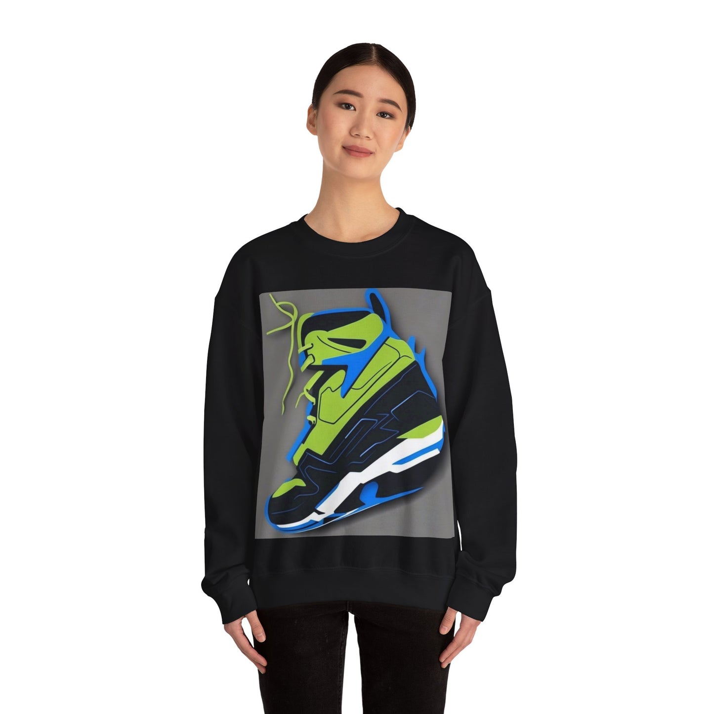 boostlete-quiet-power-icon-sneaker-duotone-paper-0066 — Unisex Heavy Blend Crewneck Sweatshirt (Gildan)
