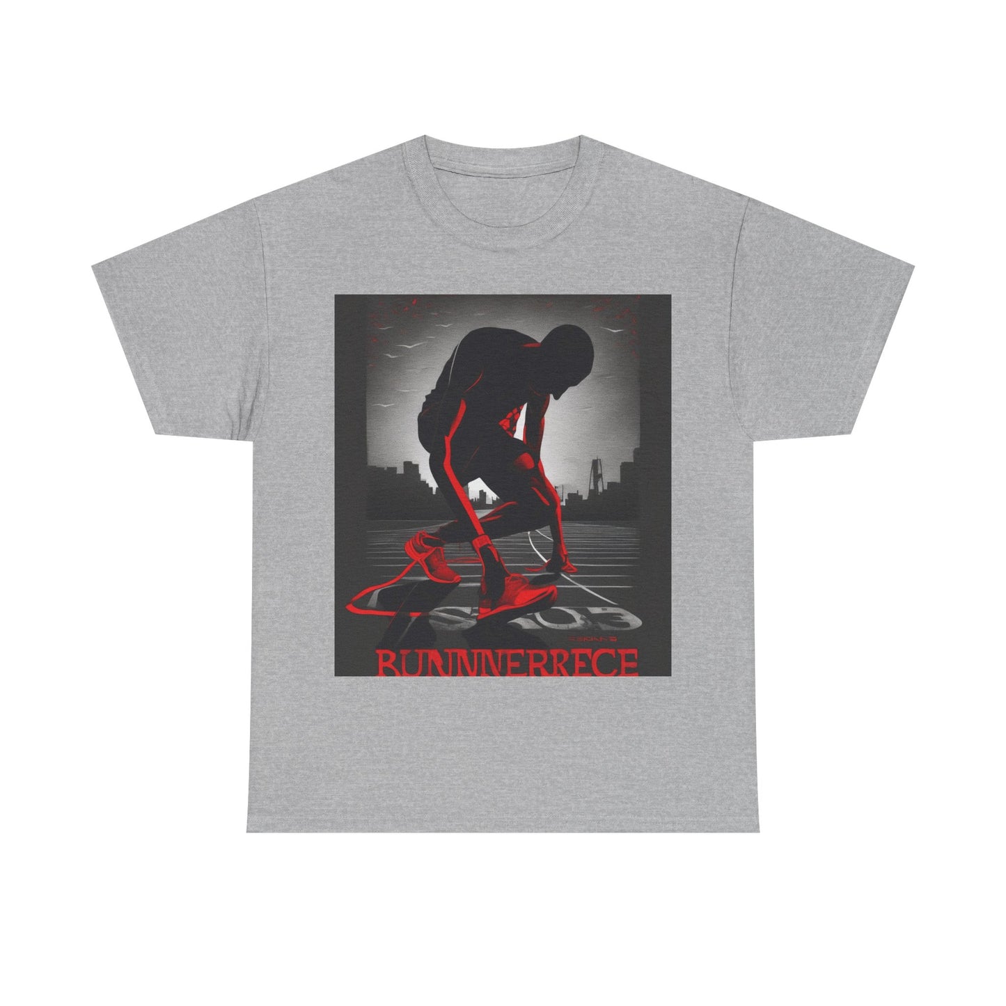 boostlete-mile-by-mile-scene-runner-grainy-bold-0168 — Unisex Heavy Cotton Tee (Gildan 5000)