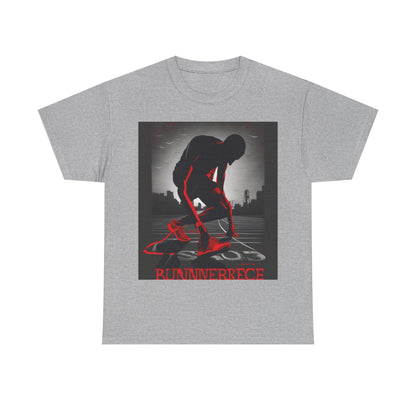 boostlete-mile-by-mile-scene-runner-grainy-bold-0168 — Unisex Heavy Cotton Tee (Gildan 5000)