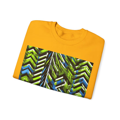 boostlete-rise-grind-pattern-chevron-isometric-0195 — Unisex Heavy Blend Crewneck Sweatshirt (Gildan)