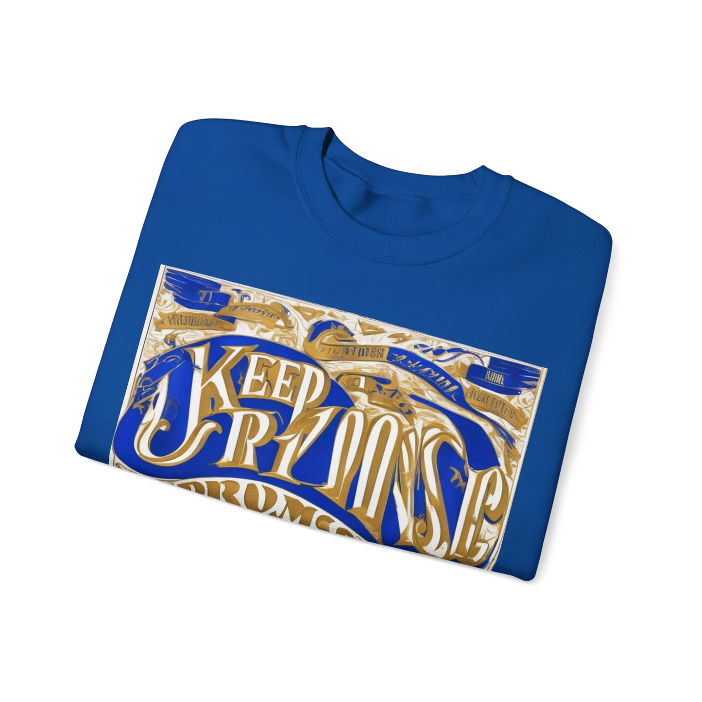 boostlete-am-crew-type-keep-the-promise-split-engraved-0101 — Unisex Heavy Blend Crewneck Sweatshirt (Gildan)