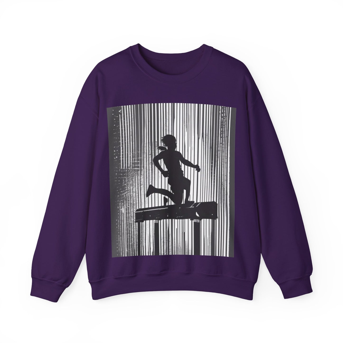 boostlete-am-crew-scene-hurdler-halftone-badge-0956 — Unisex Heavy Blend Crewneck (G18000)