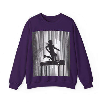 boostlete-am-crew-scene-hurdler-halftone-badge-0956 — Unisex Heavy Blend Crewneck (G18000)