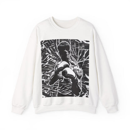 boostlete-boost-mode-scene-boxer-glitch-paper-0084 — Unisex Heavy Blend Crewneck Sweatshirt (Gildan)