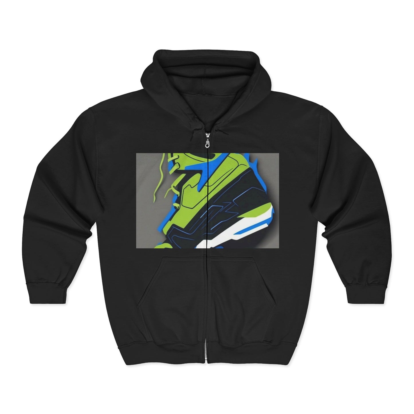 boostlete-quiet-power-icon-sneaker-duotone-paper-0066 — Unisex Heavy Blend Full-Zip Hooded Sweatshirt
