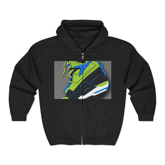 boostlete-quiet-power-icon-sneaker-duotone-paper-0066 — Unisex Heavy Blend Full-Zip Hooded Sweatshirt