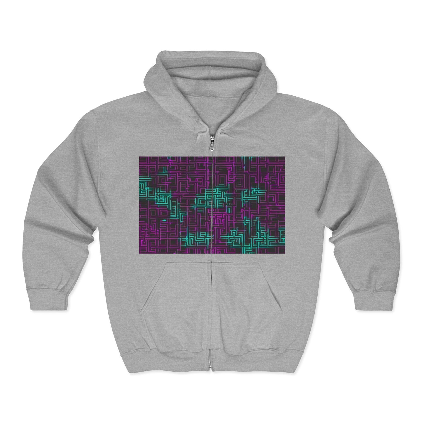 boostlete-boost-mode-pattern-plate-number-monoline-0079 — Unisex Heavy Blend Full-Zip Hooded Sweatshirt