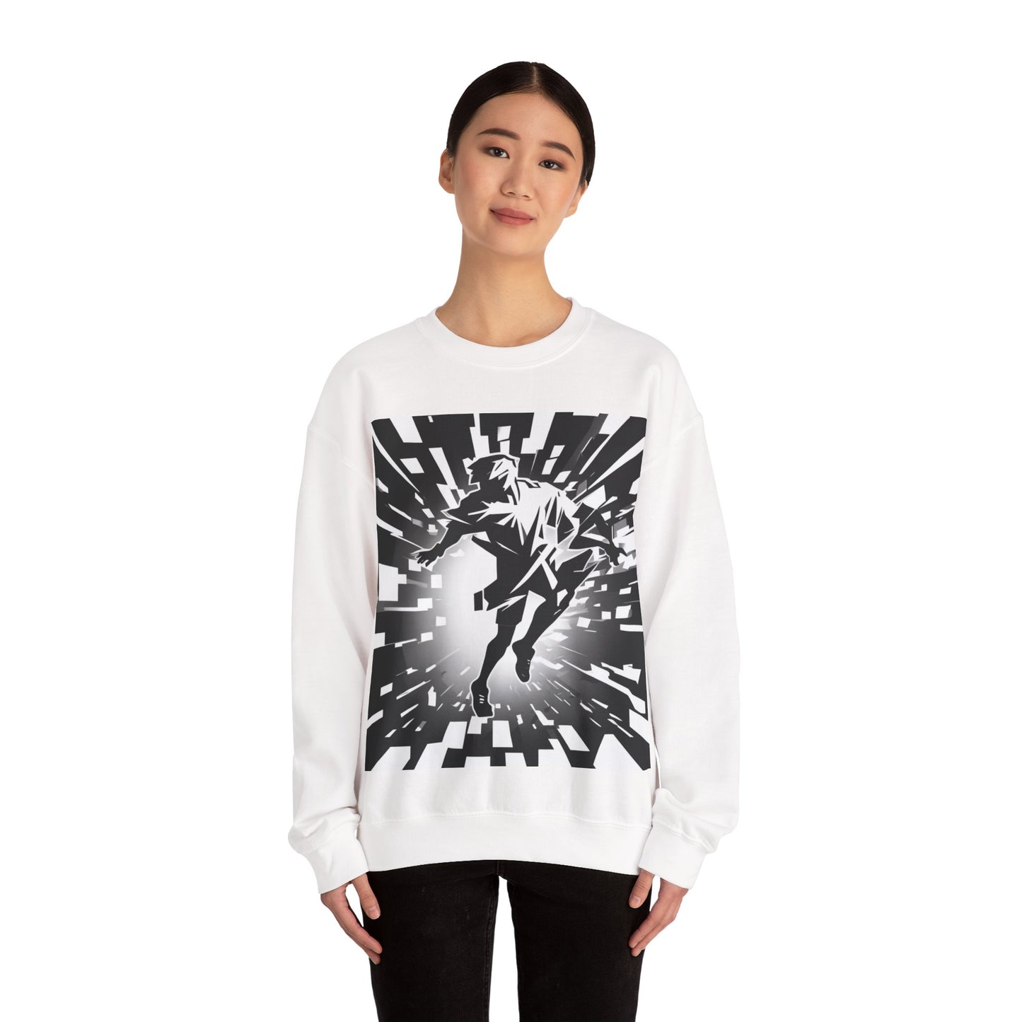 boostlete-am-crew-scene-sprinter-high-modern-0312 — Unisex Heavy Blend Crewneck Sweatshirt (Gildan)